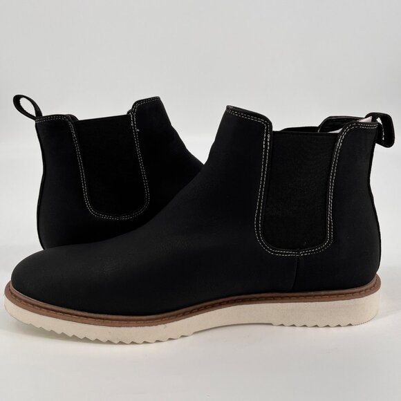 New York & Company Norman Chelsea Boots Size 11 Black Faux Leather Upper - Picture 4 of 13